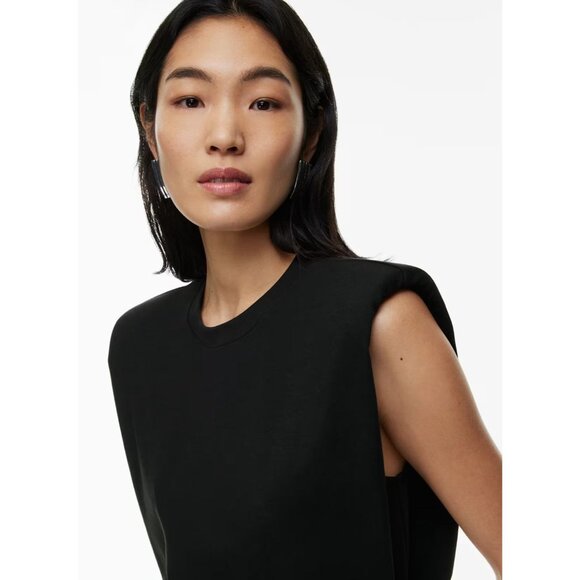 Lot of 2 Aritzia BABATON Black Grey Cotton Jersey Shoulder Pad T-Shirts, Size L - Picture 13 of 14